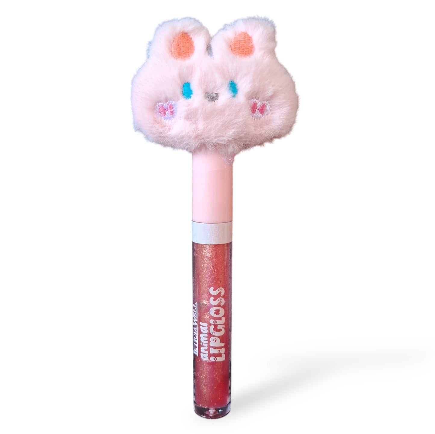 LIP GLOSS BRILLO PELUCHES ANIMALES - GATITO ROSA