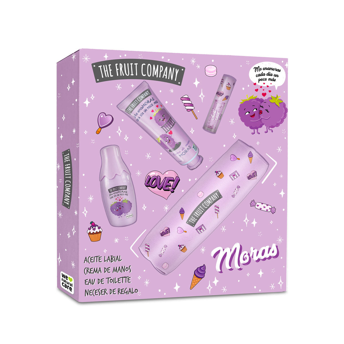 SET MORAS (COLONIA + CREMA DE MANOS + LIP OIL + ESTUCHE)