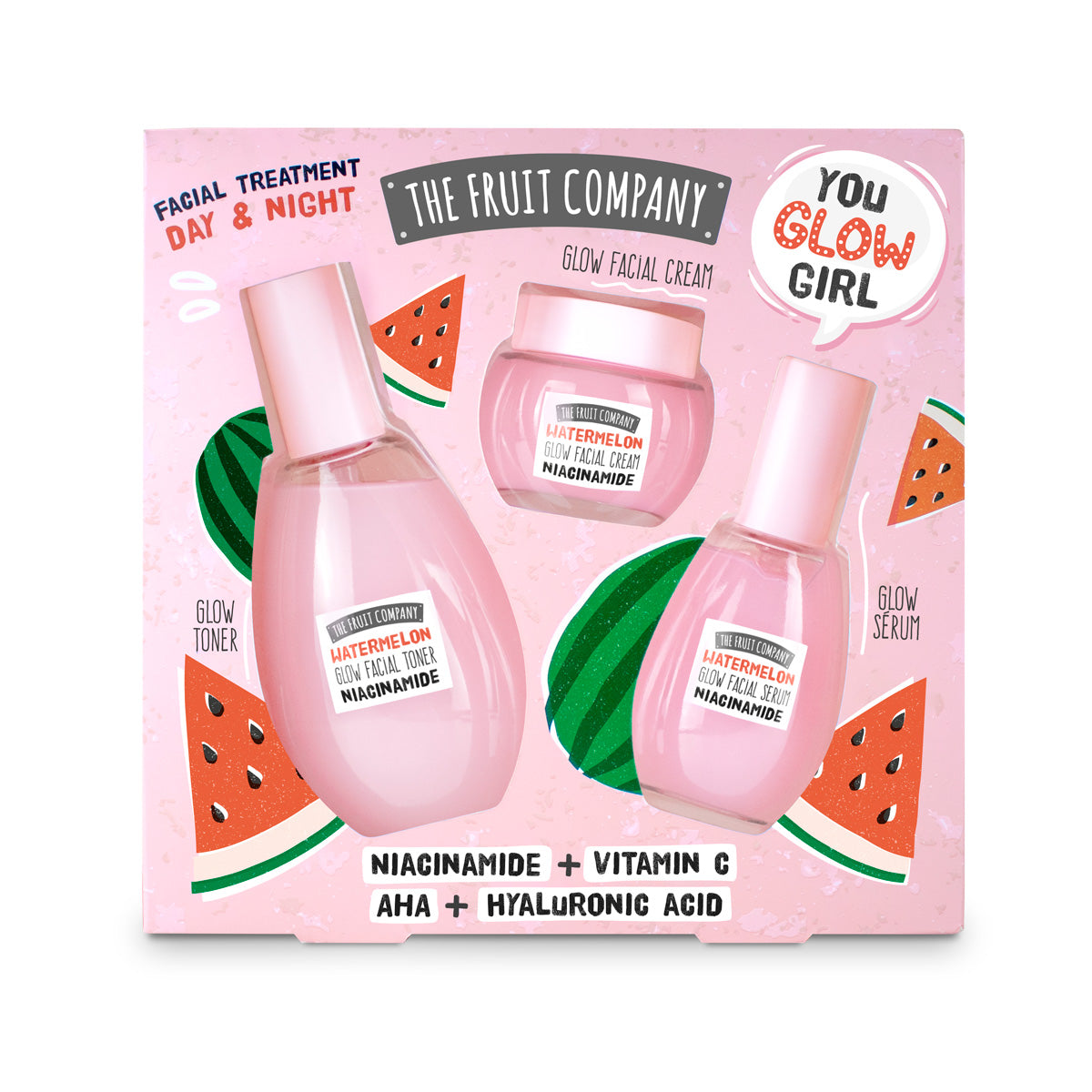 SET TRATAMIENTO FACIAL GLOW UP SANDIA (TONICO + CREMA + SERUM)