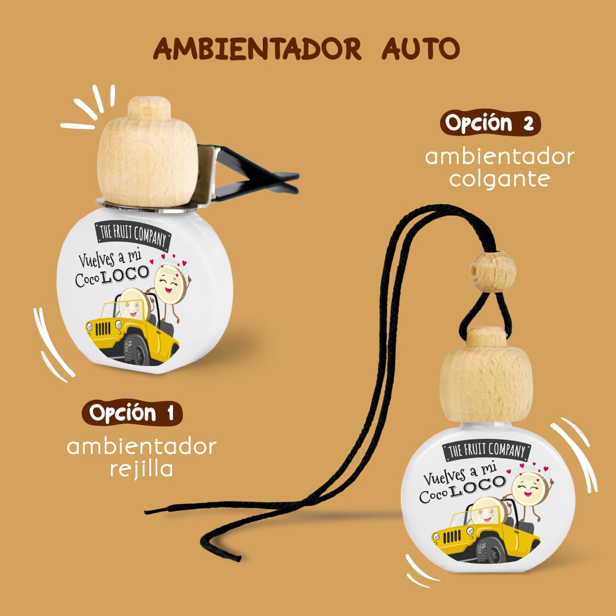 AMBIENTADOR COCHE COLGANTE CON PINZA COCO