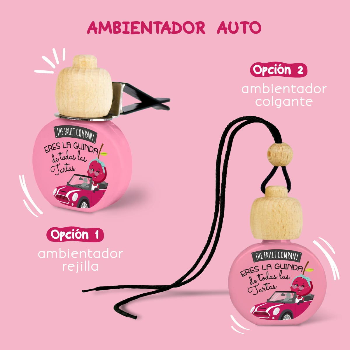 AMBIENTADOR COCHE COLGANTE CON PINZA CEREZA