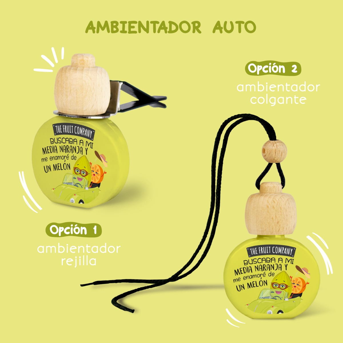 AMBIENTADOR COCHE COLGANTE CON PINZA MELÓN