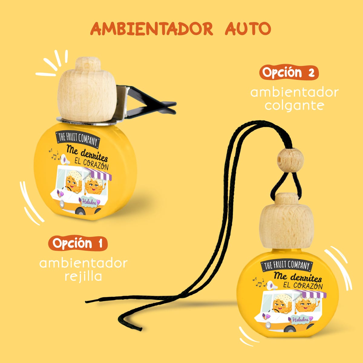 AMBIENTADOR COCHE COLGANTE CON PINZA SORBETE DE MANGO