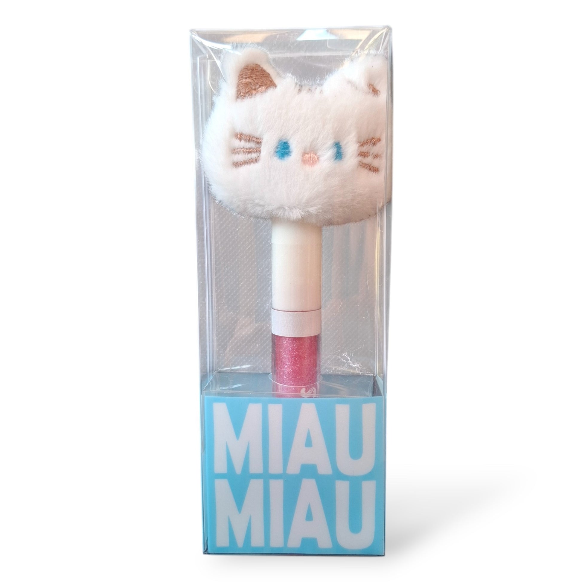 LIP GLOSS BRILLO PELUCHES ANIMALES GATITO BLANCO