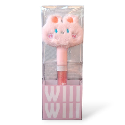 LIP GLOSS BRILLO PELUCHES ANIMALES - GATITO ROSA